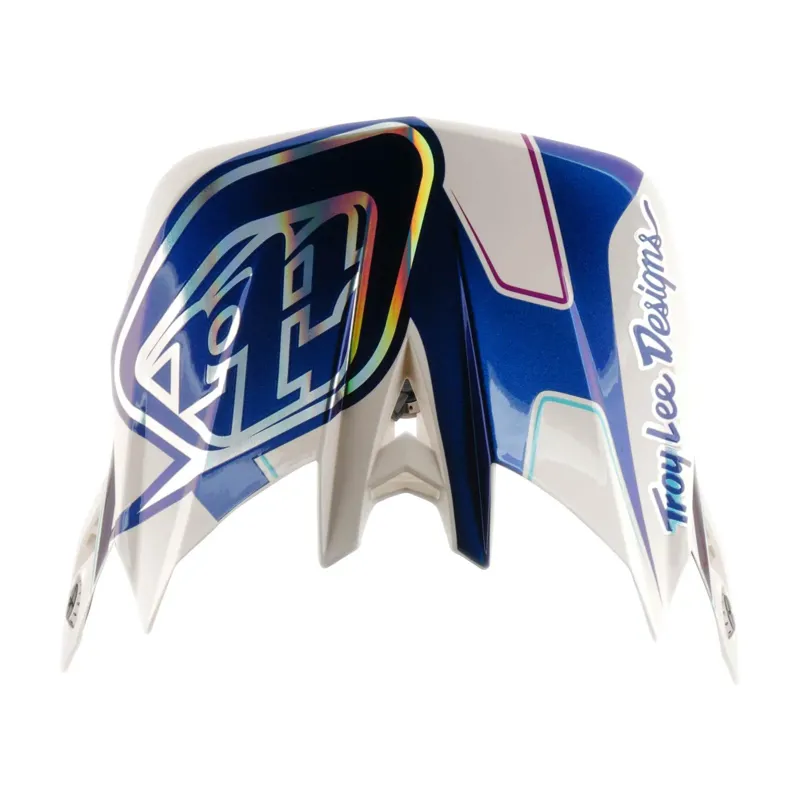 Troy Lee Designs D4 Helmet Replacement Visor Flared in White/Indigo