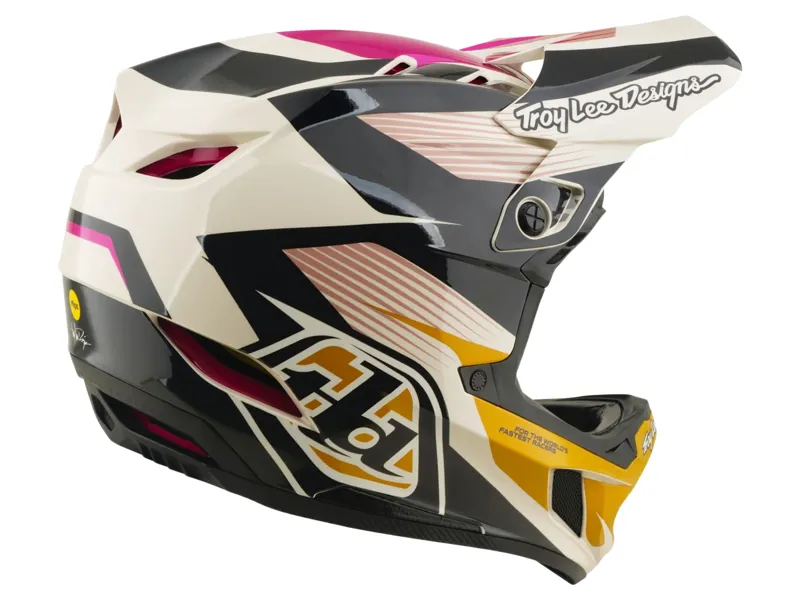 Troy Lee Designs D4 Polyacrylite Turbo Helmet in Acid/Fuchsia-3