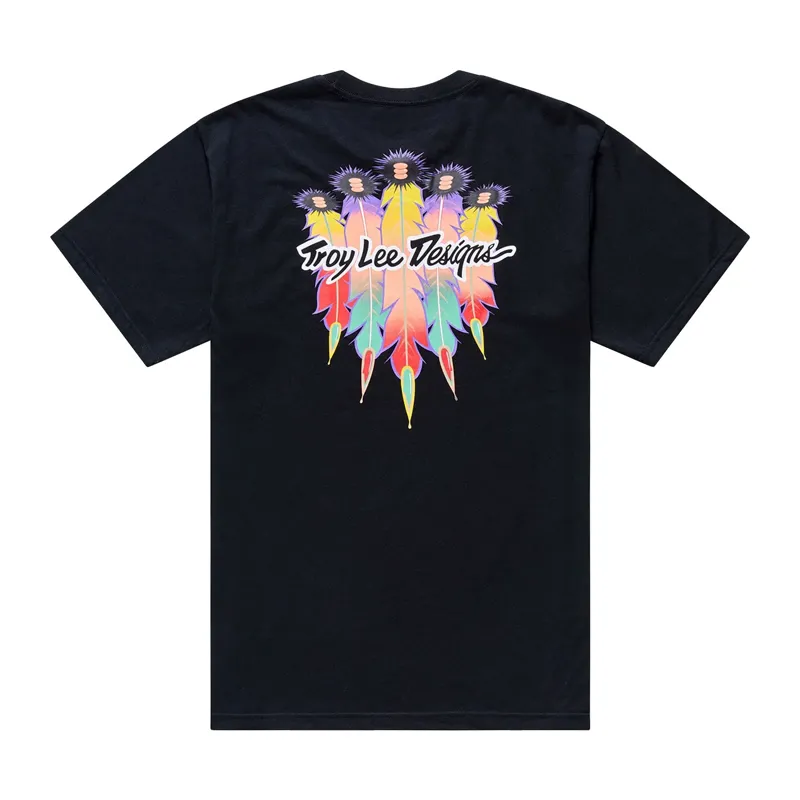 Troy Lee Designs Feathers Youth Short Sleeve Tee in Black/Black-1