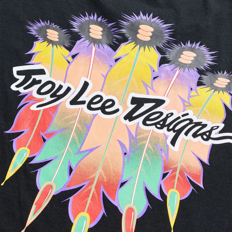 Troy Lee Designs Feathers Youth Short Sleeve Tee in Black/Black-5