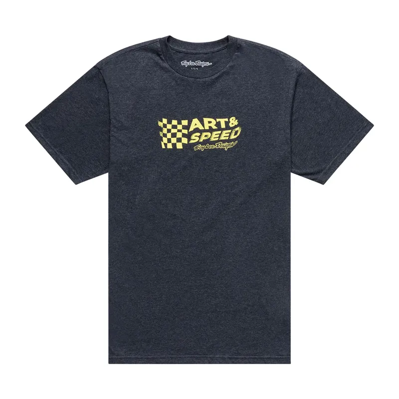 Troy Lee Designs Finish Line Short Sleeve Tee in Black Heather