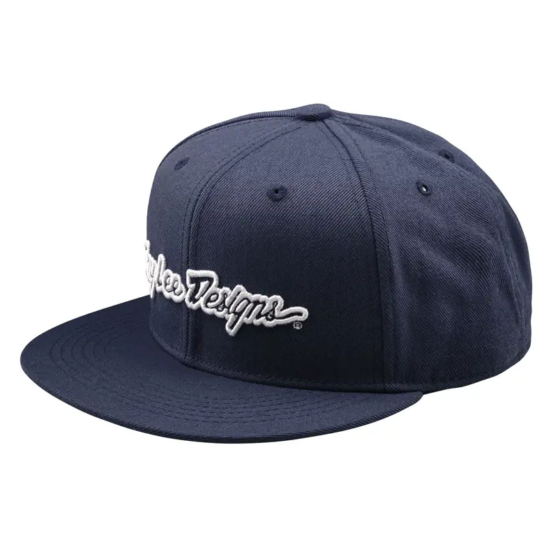 Balfes Bikes Troy Lee Designs Flat Bill Snapback Signature in Indigo | Free postage over £30, £10 off first order, price match & 0% finance.