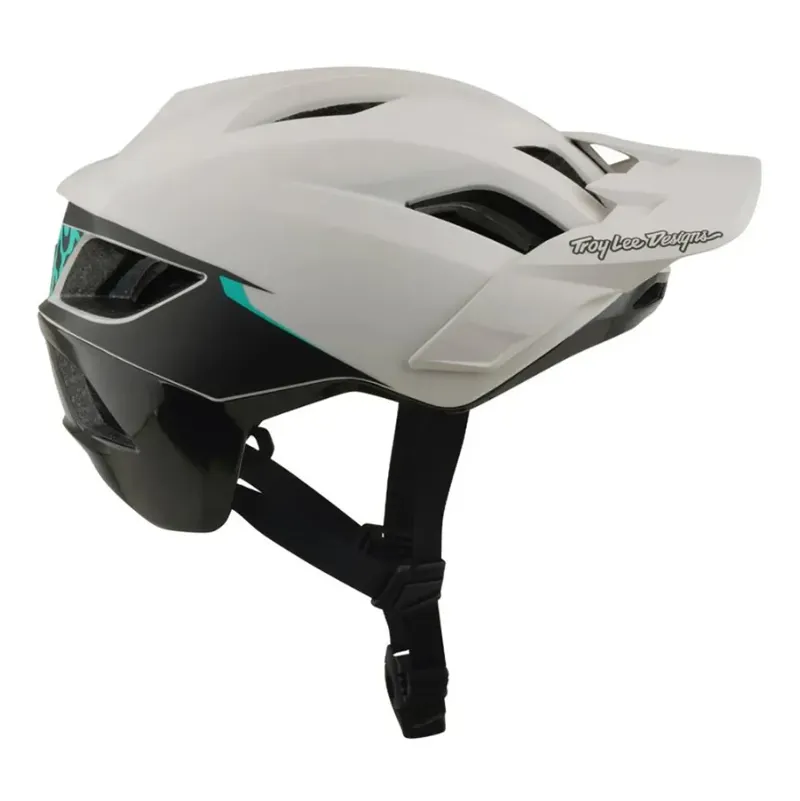 Troy Lee Designs Flowline SE Helmet Stacks in Pumice/Real Teal