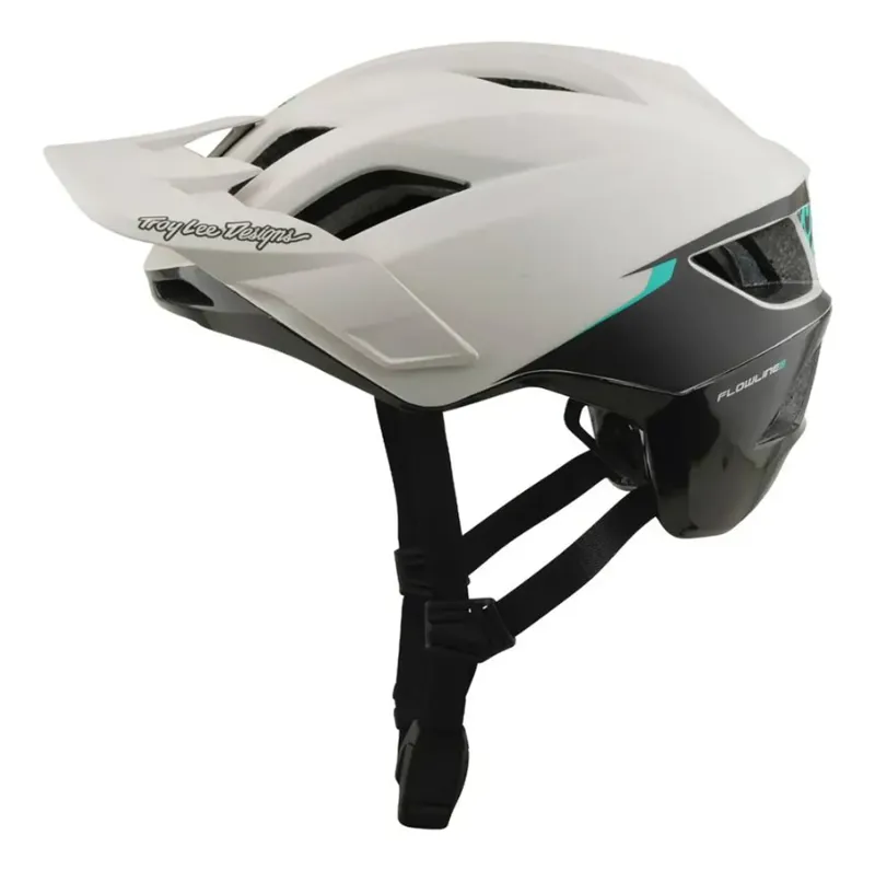 Troy Lee Designs Flowline SE Helmet Stacks in Pumice/Real Teal-1