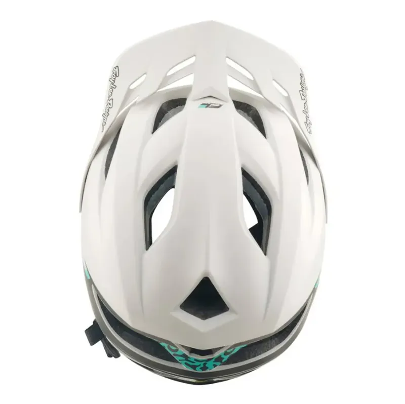 Troy Lee Designs Flowline SE Helmet Stacks in Pumice/Real Teal-3