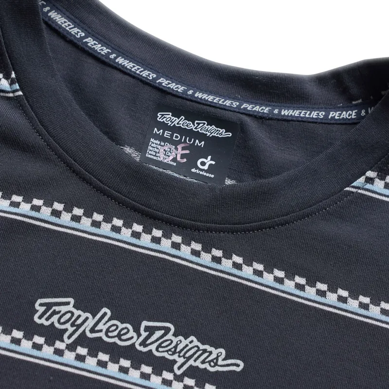 Troy Lee Designs Lilium Ride Women's SS Tee Checked Out in Black-3