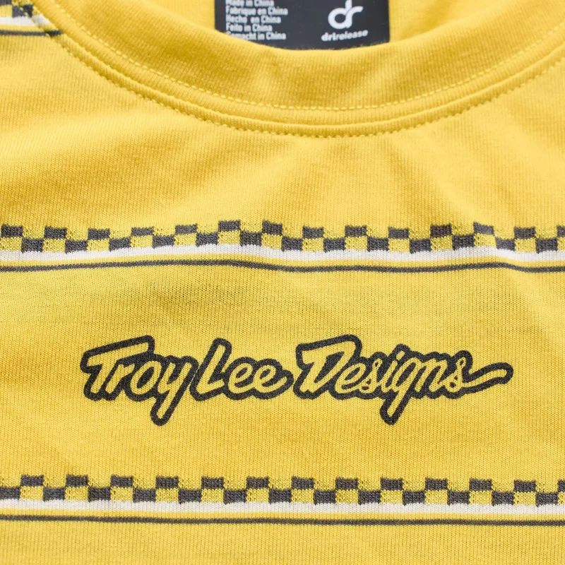 Troy Lee Designs Lilium Ride Women's SS Tee Checked Out in Yellow-2