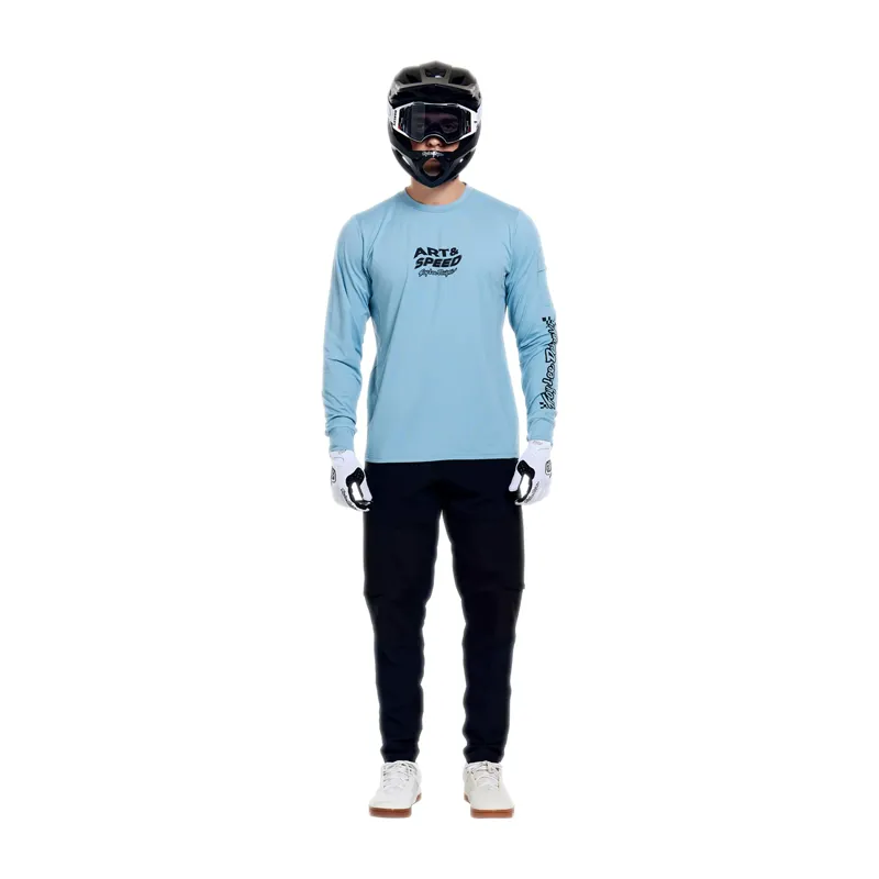 Troy Lee Designs Ruckus Long Sleeve Ride Jersey Waves in Dawn Blue-9