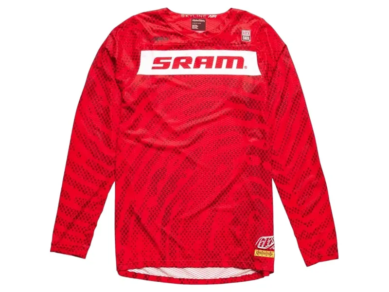 Troy Lee Designs Skyline Air Long Sleeve Jersey Sram Roots in Fiery Red