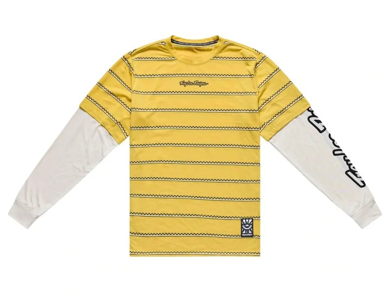 Troy Lee Designs Skyline Fakie Ride Long Sleeve Tee Stripe in Butter