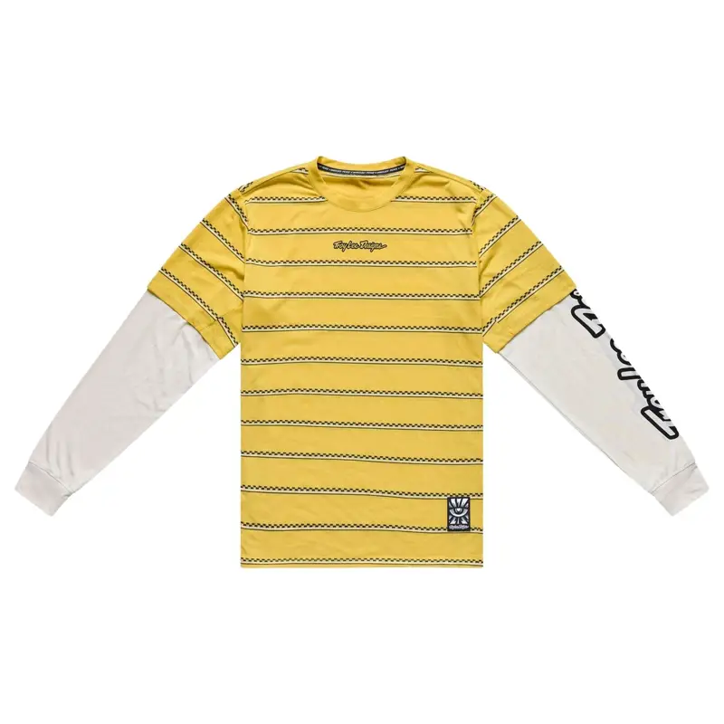 Balfes Bikes Troy Lee Designs Skyline Fakie Ride Long Sleeve Tee Stripe in Butter | Free postage over £30, £10 off first order, price match & 0% finance.