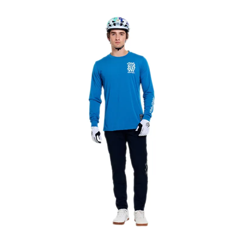 Troy Lee Designs Skyline Ride Long Sleeve Jersey in One Eye Aero Blue-2