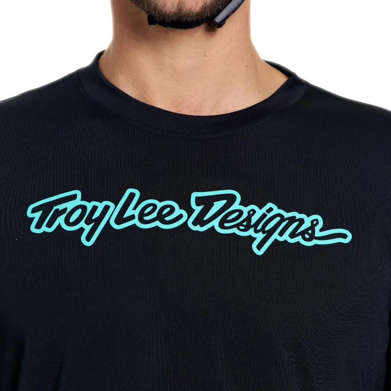 Troy Lee Designs Skyline Ride Long Sleeve Jersey in Signature Black/Real Teal-10