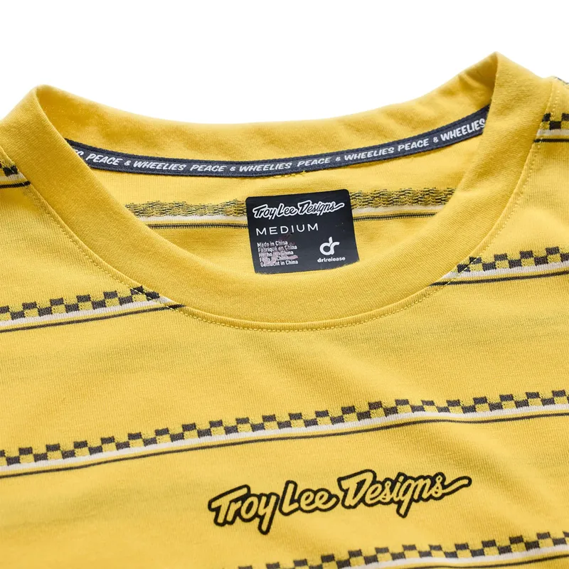 Troy Lee Designs Skyline Short Sleeve Ride Jersey Checked Out in Butter-2