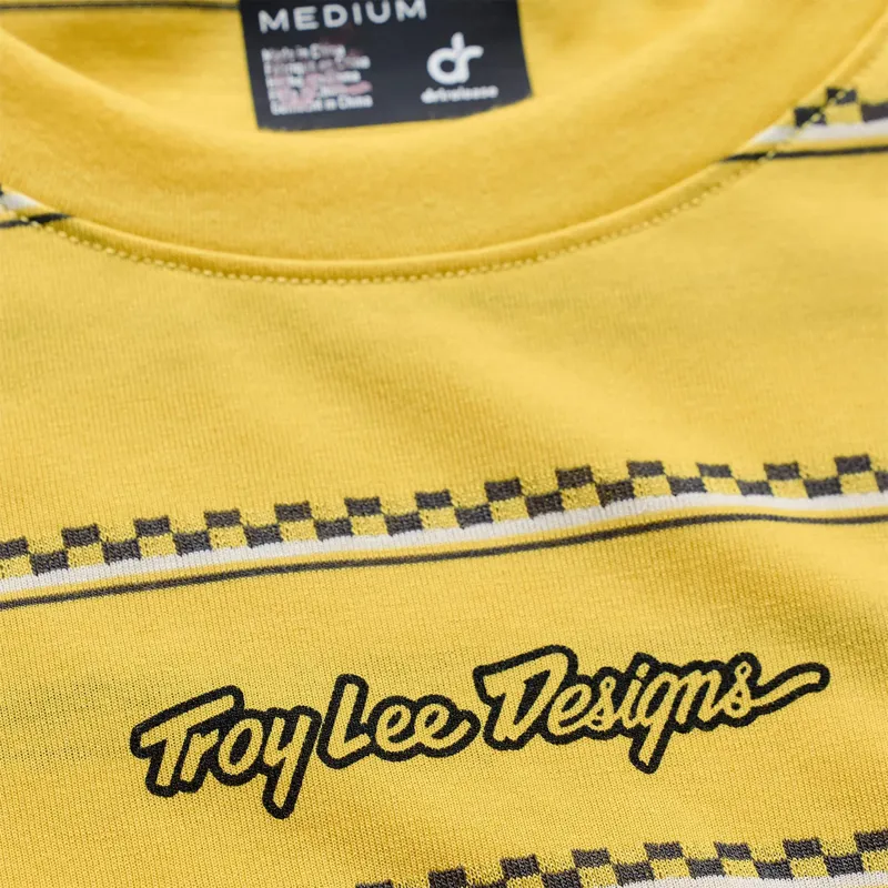 Troy Lee Designs Skyline Short Sleeve Ride Jersey Checked Out in Butter-3