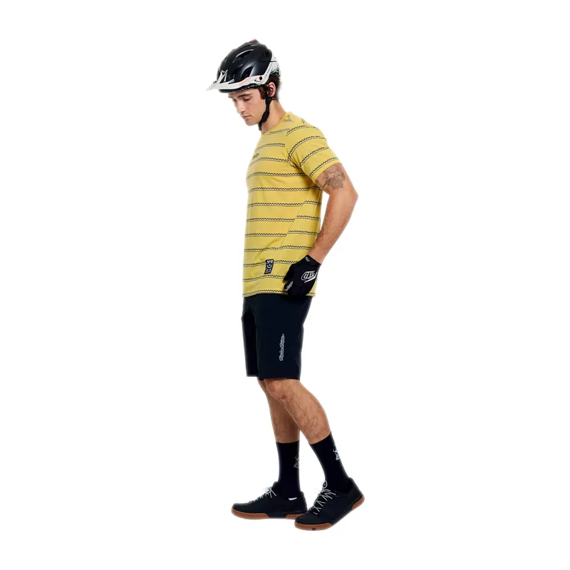 Troy Lee Designs Skyline Short Sleeve Ride Jersey Checked Out in Butter-9