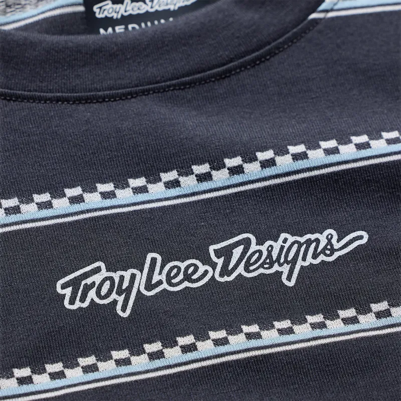 Troy Lee Designs Skyline Short Sleeve Ride Jersey Checked Out in Carbon-3