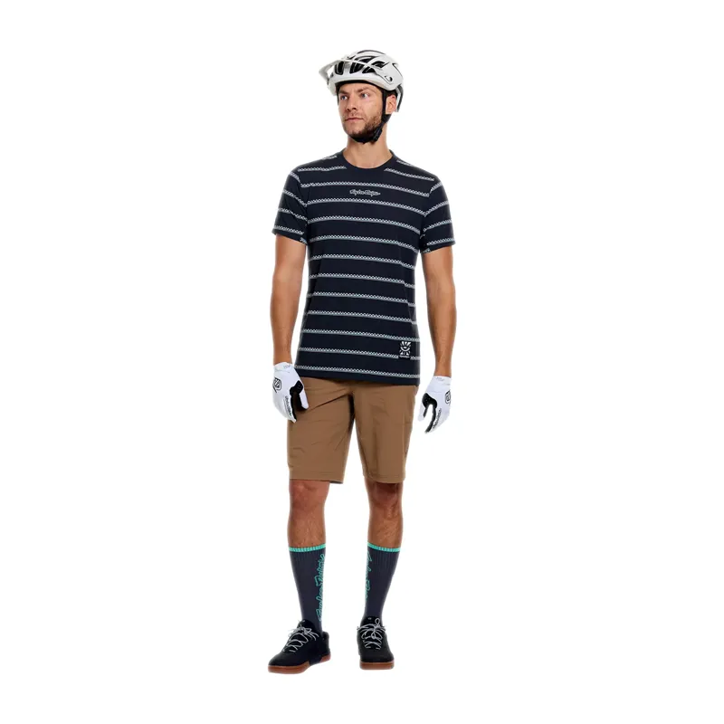Troy Lee Designs Skyline Short Sleeve Ride Jersey Checked Out in Carbon-8