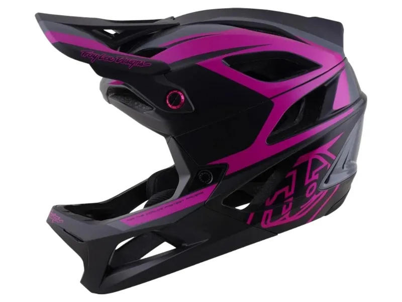 Troy Lee Designs Stage 2 High VZ Helmet in Dark Grey/Neon Fuchsia-1