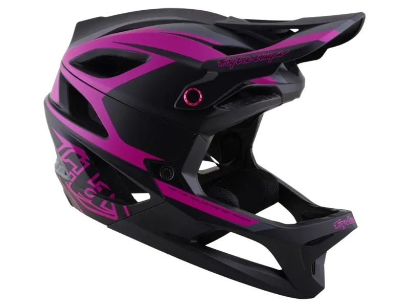 Troy Lee Designs Stage 2 High VZ Helmet in Dark Grey/Neon Fuchsia-6