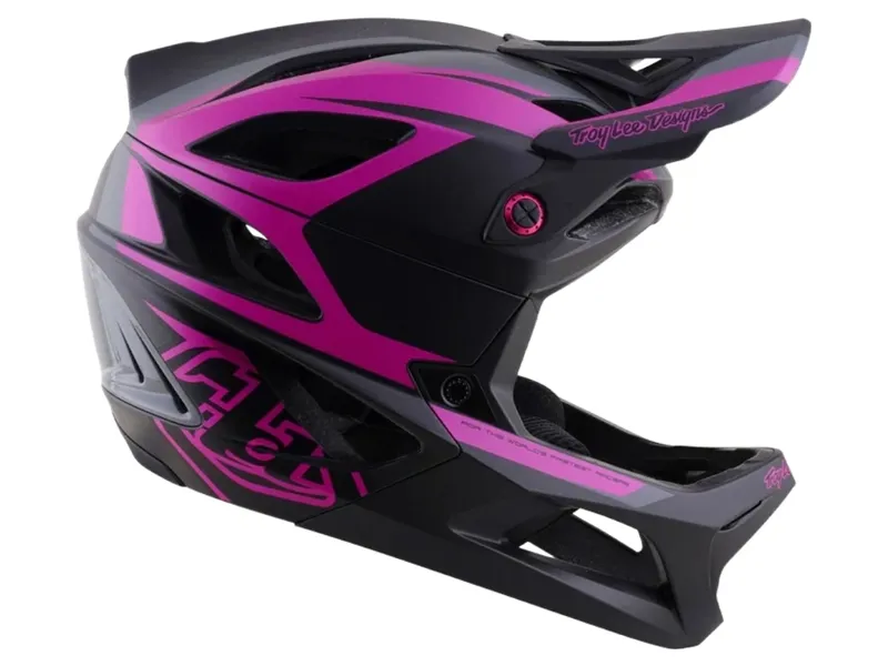 Troy Lee Designs Stage 2 High VZ Helmet in Dark Grey/Neon Fuchsia-5