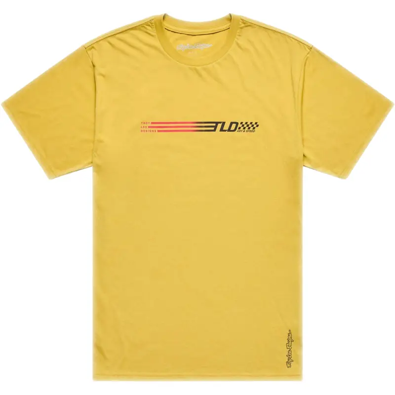 Balfes Bikes Troy Lee Designs Stripe Short Sleeve Tee in Yellow | Free postage over £30, £10 off first order, price match & 0% finance.