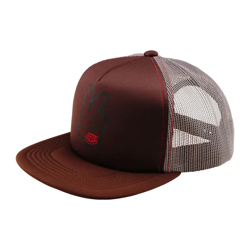 Troy Lee Designs Trucker Snapback Peace Out in Chocolate