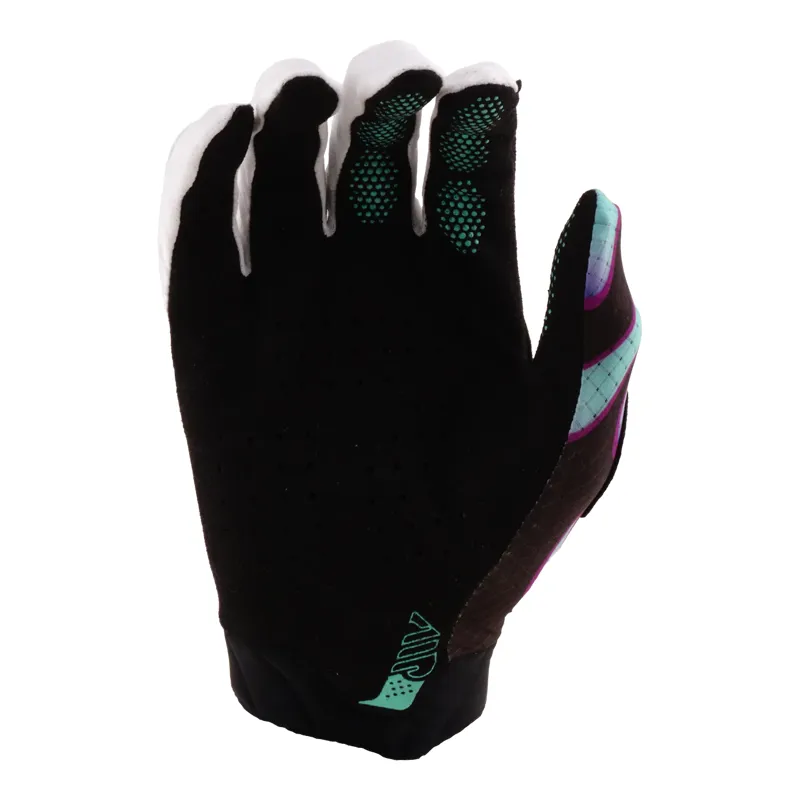 Troy Lee Designs Youth Air Glove Overspray in Black/Real Teal-1