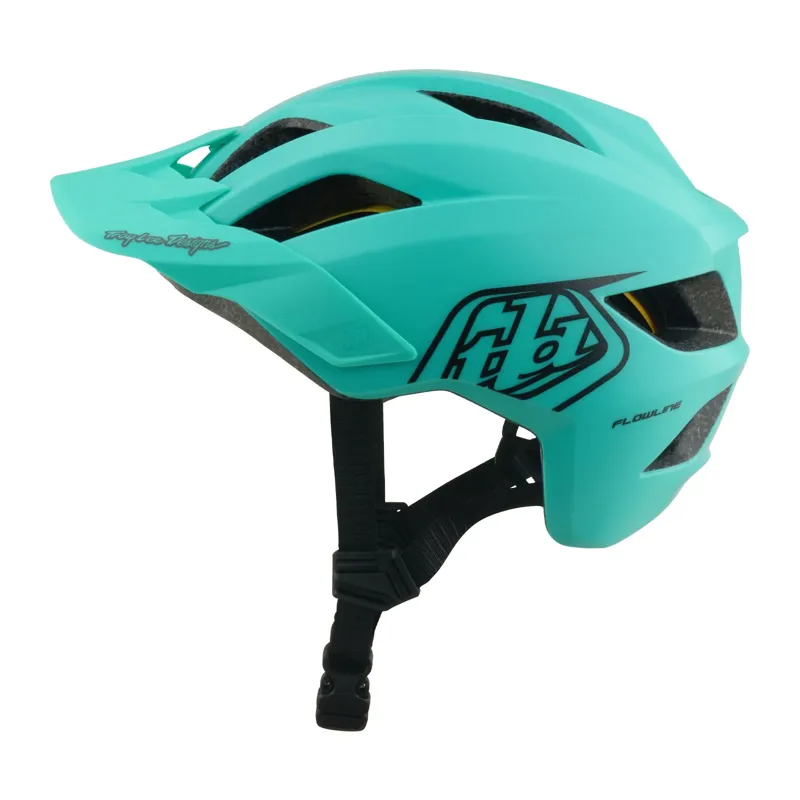 Troy Lee Youth Flowline Helmet Point Charcoal/Real Teal UNI-1