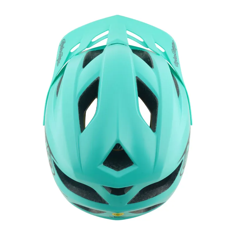 Troy Lee Youth Flowline Helmet Point Charcoal/Real Teal UNI-3