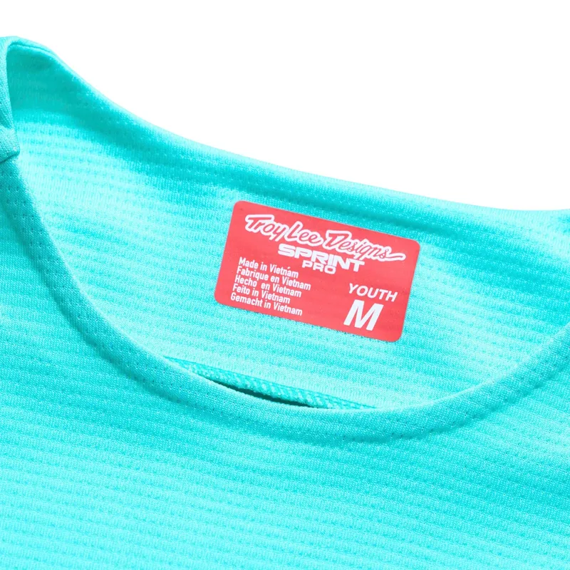Troy Lee Designs Youth Sprint Pro LS Jersey Mono in Real Teal-3