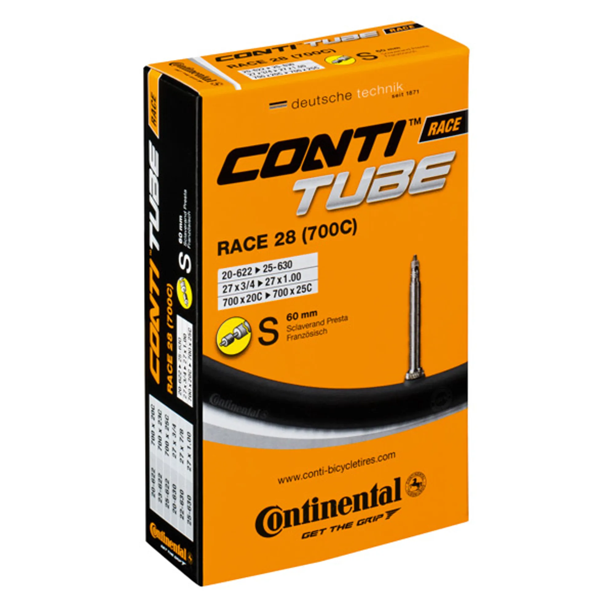 Continental R28 Road Bike Inner Tube 700 x 25c Presta 60mm Long
