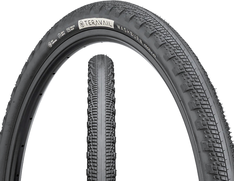 Teravail Washburn 700c Light and Supple Gravel Tyre in Black