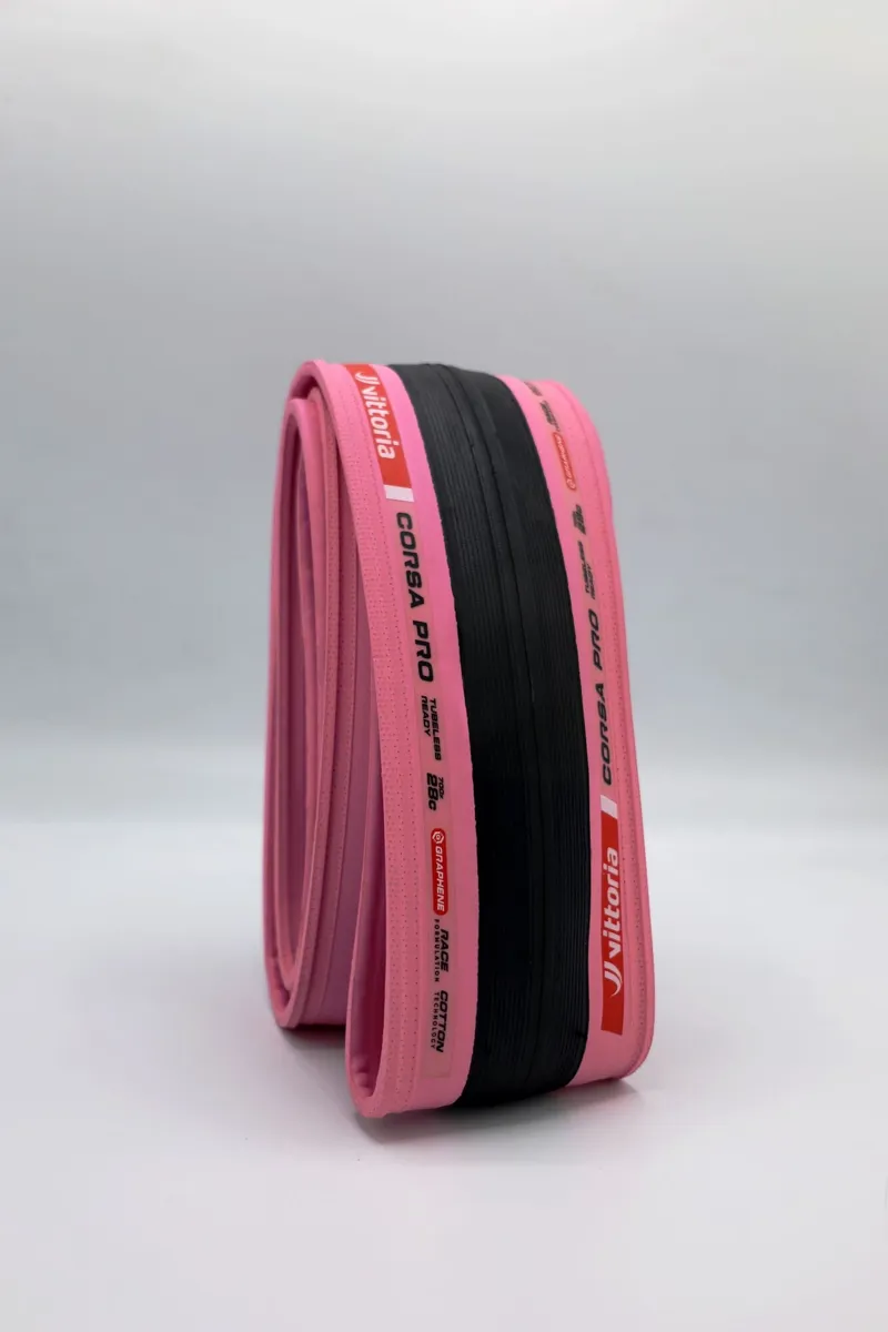 Vittoria Corsa Pro 700c Folding TLR Pink Giro LTD G2.0 Tyre in Pink-2