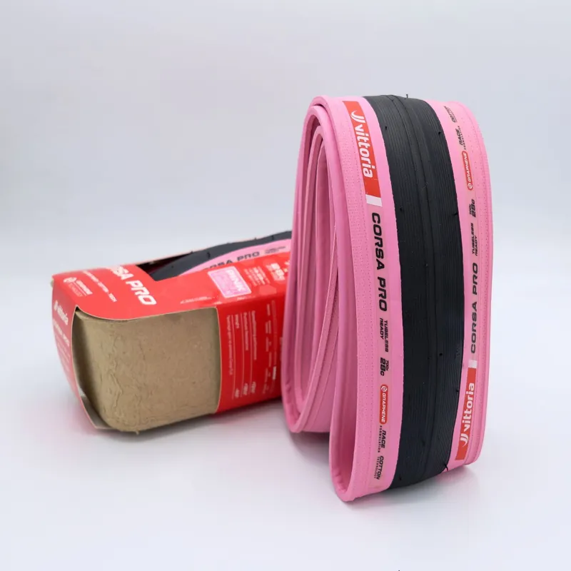 Vittoria Corsa Pro 700c Folding TLR Pink Giro LTD G2.0 Tyre in Pink-3
