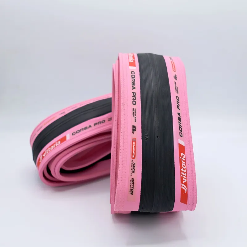 Vittoria Corsa Pro 700c Folding TLR Pink Giro LTD G2.0 Tyre in Pink-4
