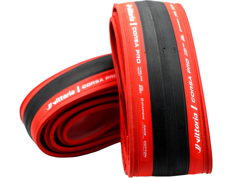Vittoria Corsa Pro 700x28c Fold TLR Red Vuelta LTD G2.0 in Red Sidewall-2