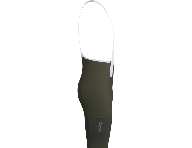 Rapha Brevet Element Cargo Bib Shorts in Dark Green/White-3