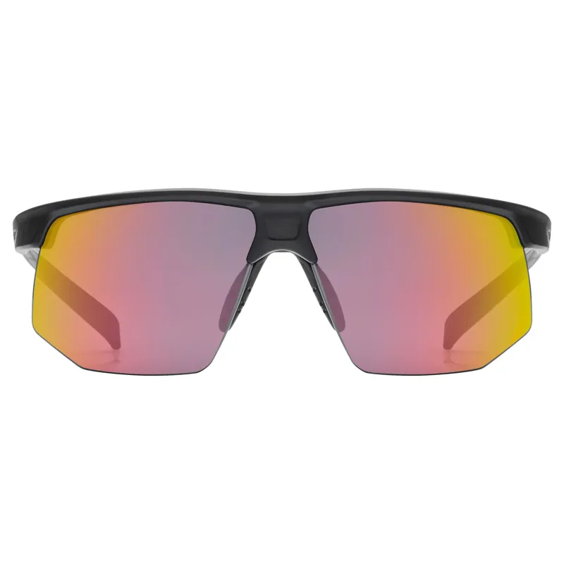 Uvex Aerios Glasses in Black Matt / Mirror Red-1