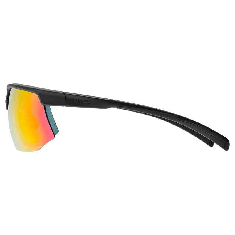 Uvex Aerios Glasses in Black Matt / Mirror Red-2