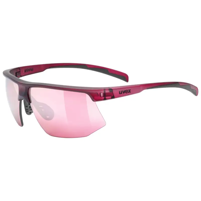 Balfes Bikes Uvex Aerios Glasses in Cranberry Matt / Mirror Rose | Free postage over £30, £10 off first order, price match & 0% finance.