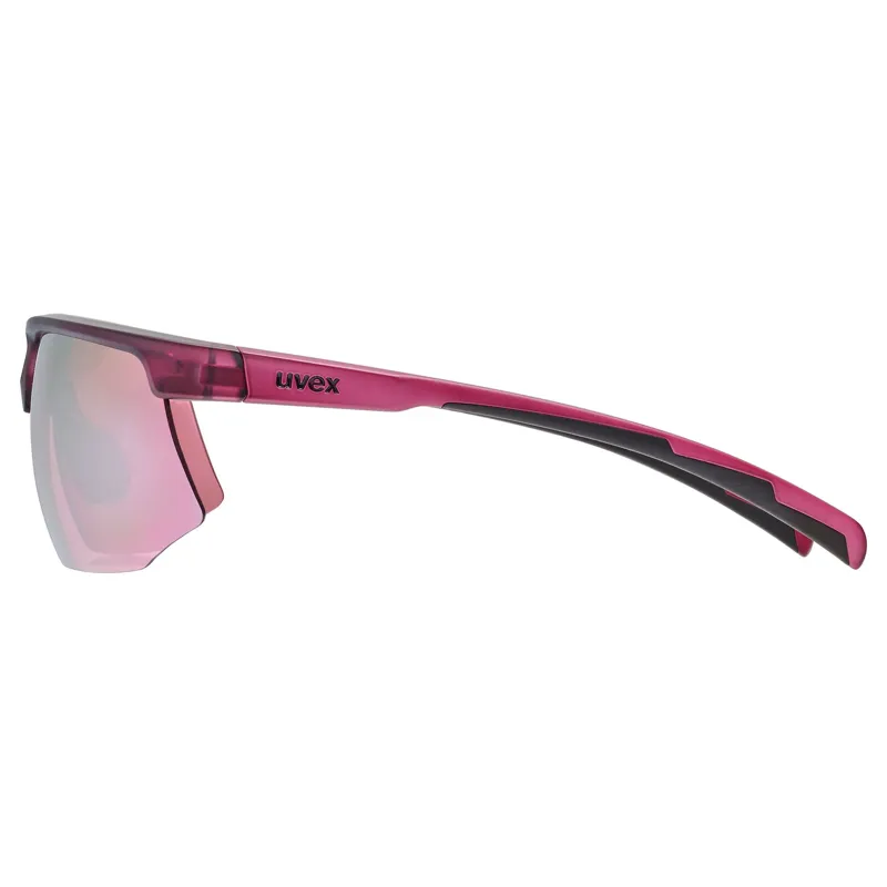 Uvex Aerios Glasses in Cranberry Matt / Mirror Rose-2