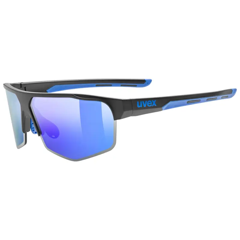 Balfes Bikes Uvex Axos Set Glasses in Black Matt/Mirror Blue | Free postage over £30, £10 off first order, price match & 0% finance.