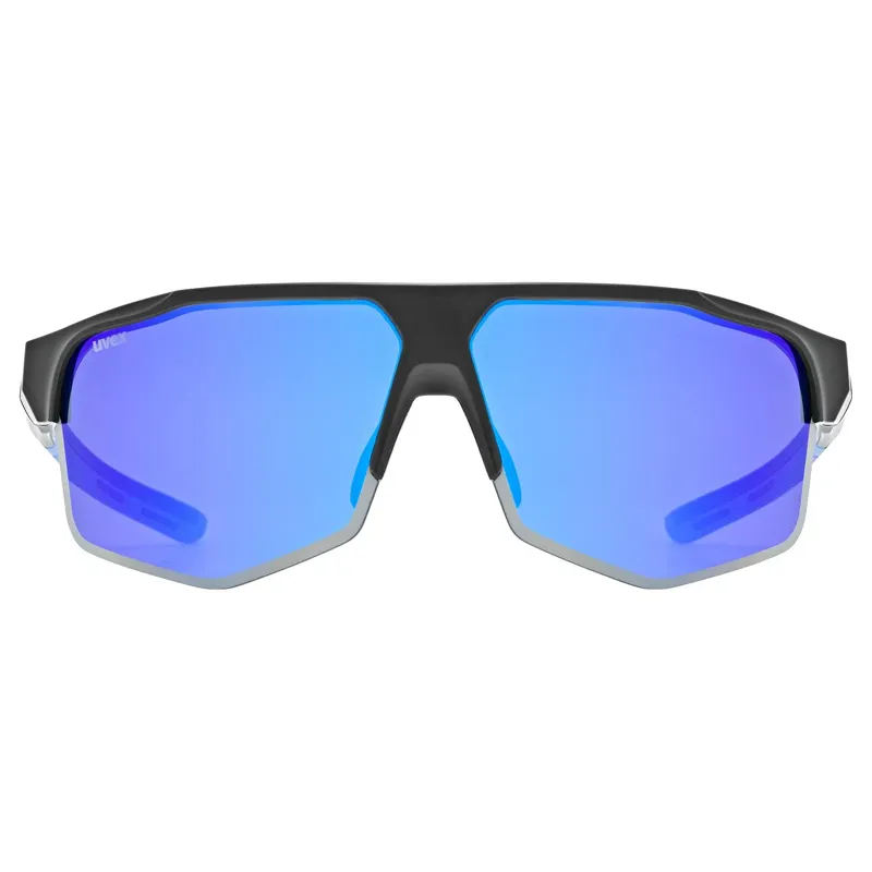 Uvex Axos Set Glasses in Black Matt/Mirror Blue-1