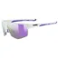 Uvex Axos Set Glasses in White Matt/Mirror Purple