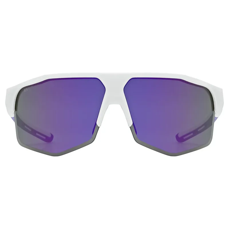 Uvex Axos Set Glasses in White Matt/Mirror Purple-1