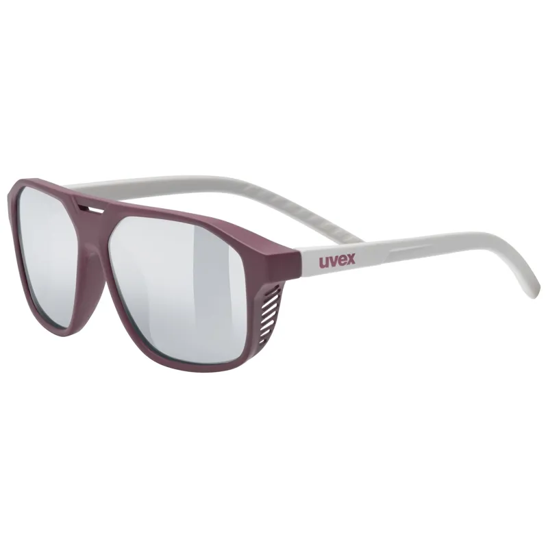 Uvex Cosmic Glasses in Cranberry-Grey Matt / Mir.Silver
