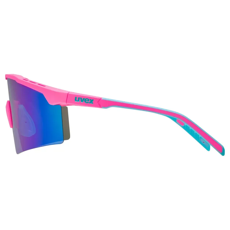 Uvex Flowline Glasses in Pink Matt / Miror Blue-2