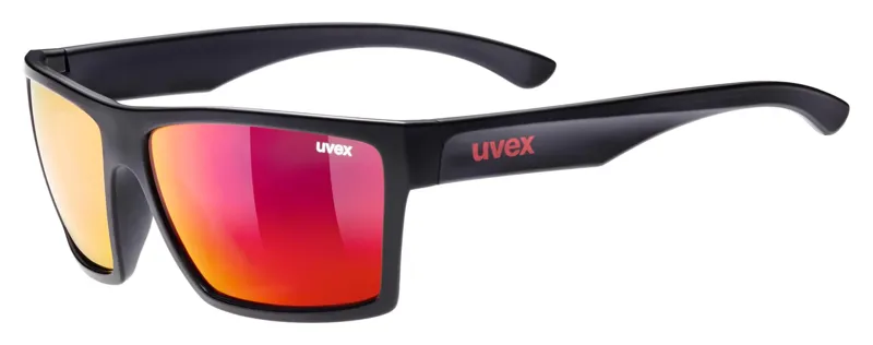 Uvex Lgl 29 Glasses in Black Matt / Mirror Red