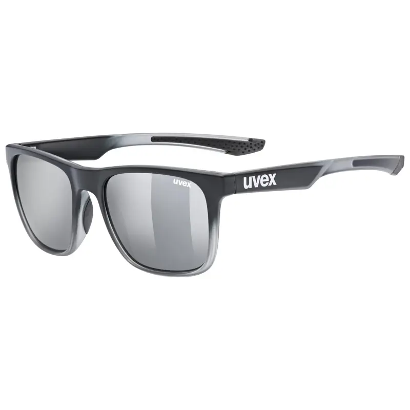Balfes Bikes Uvex Lgl 42 Glasses in Black Transparent/Mirror Silver | Free postage over £30, £10 off first order, price match & 0% finance.